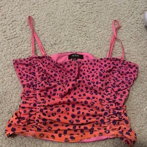 AFRM scrunched leopard tank size small straps adjustable
